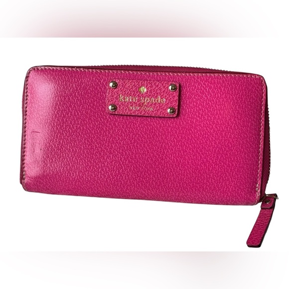 🩷NWOT Kate Spade Neda Continental Wallet WLRU1153 Hot Pink Leather - Picture 5 of 10
